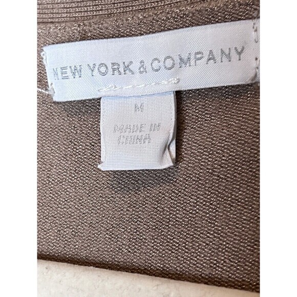 NY&C Tan‎ V-Neck Cardigan Sweater Button Front Ribbed Knit Hem & Cuffs - Picture 6 of 8